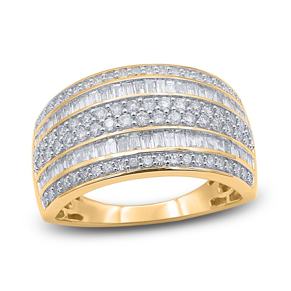 Diamond Multi-Row Anniversary Band 1 ct tw Round 14K Yellow Gold 5ryAte1n Diamond Multi-Row Anniversary Band 1 ct tw Round 14K Yellow Gold 5ryAte1n