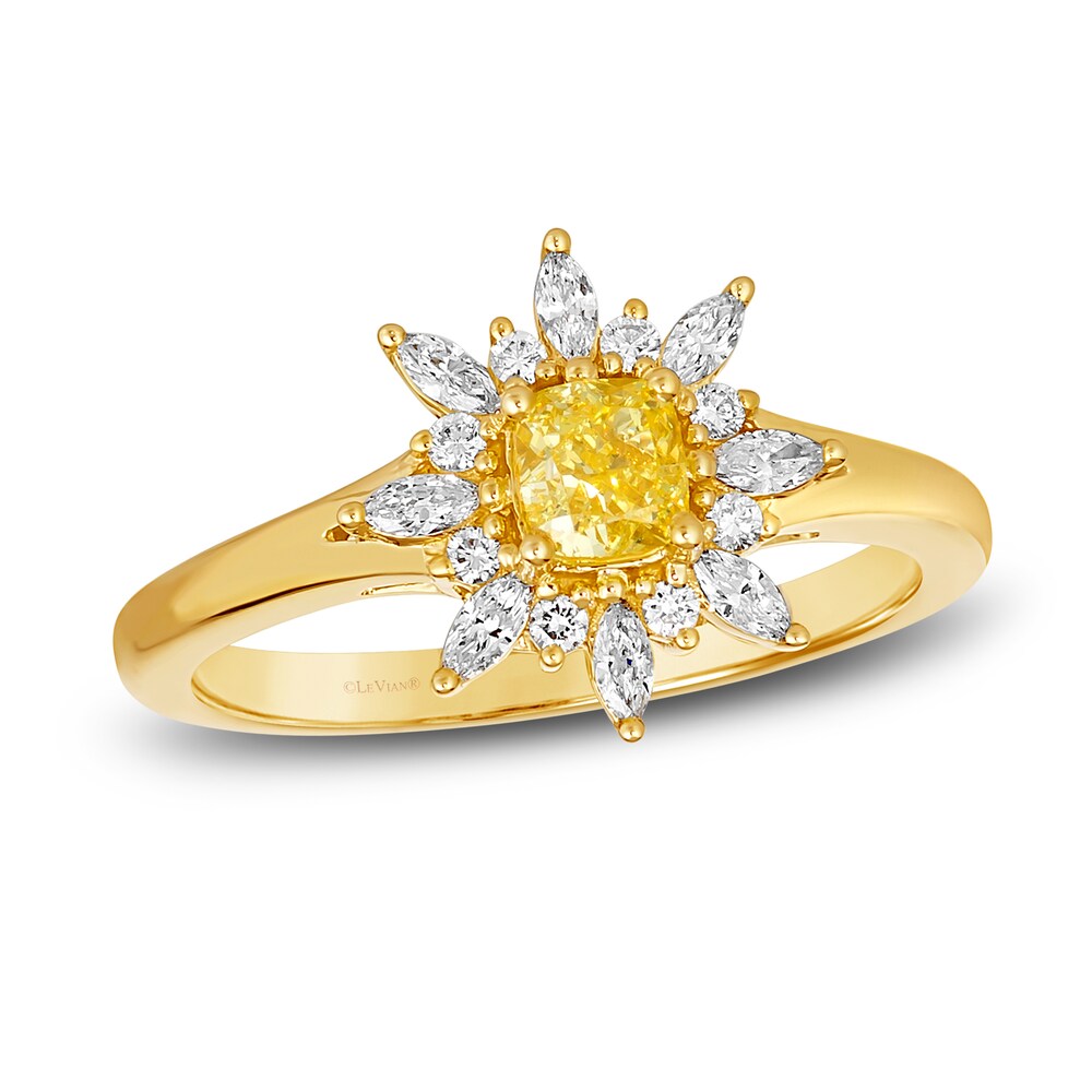 Le Vian Sunny Yellow Diamond Ring 3/4 ct tw Cushion/Marquise/ Round 14K Honey Gold 5swxL1Xs Le Vian Sunny Yellow Diamond Ring 3/4 ct tw Cushion/Marquise/ Round 14K Honey Gold 5swxL1Xs