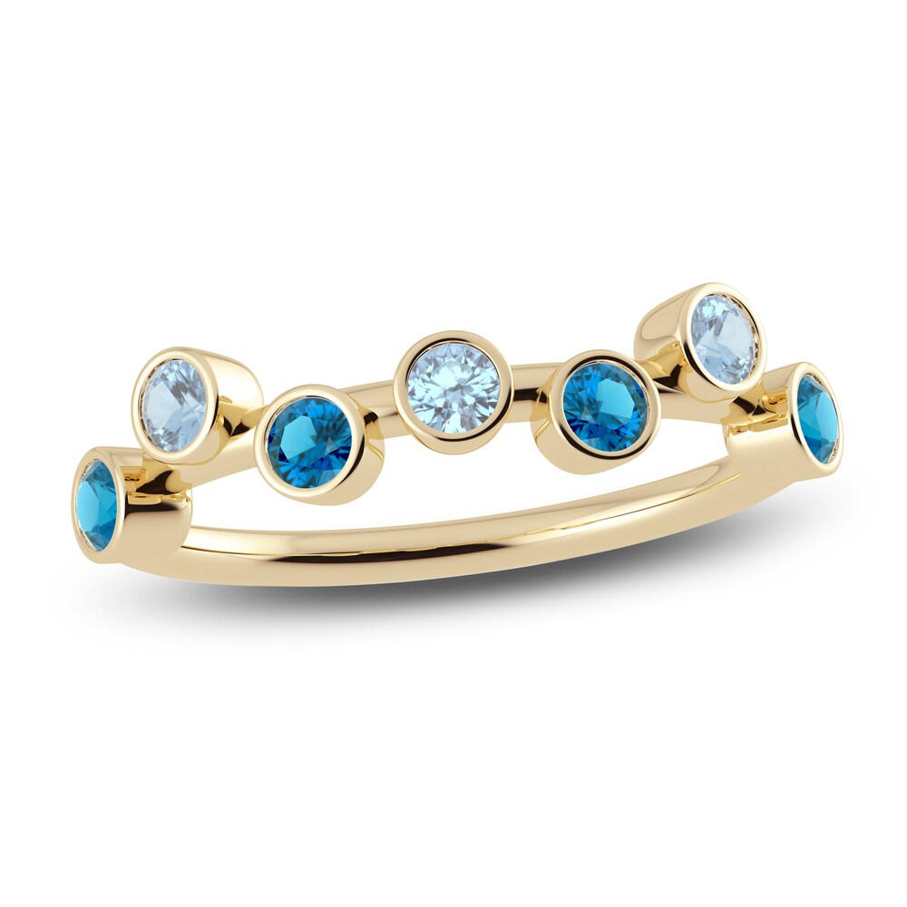 Juliette Maison Natural Blue Zircon & Natural Aquamarine Ring 10K Yellow Gold 5vBHgM9t Juliette Maison Natural Blue Zircon & Natural Aquamarine Ring 10K Yellow Gold 5vBHgM9t
