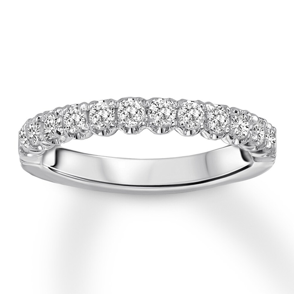 Diamond Anniversary Band 1/2 ct tw Round-cut 14K White Gold 5xLAFlwi Diamond Anniversary Band 1/2 ct tw Round-cut 14K White Gold 5xLAFlwi