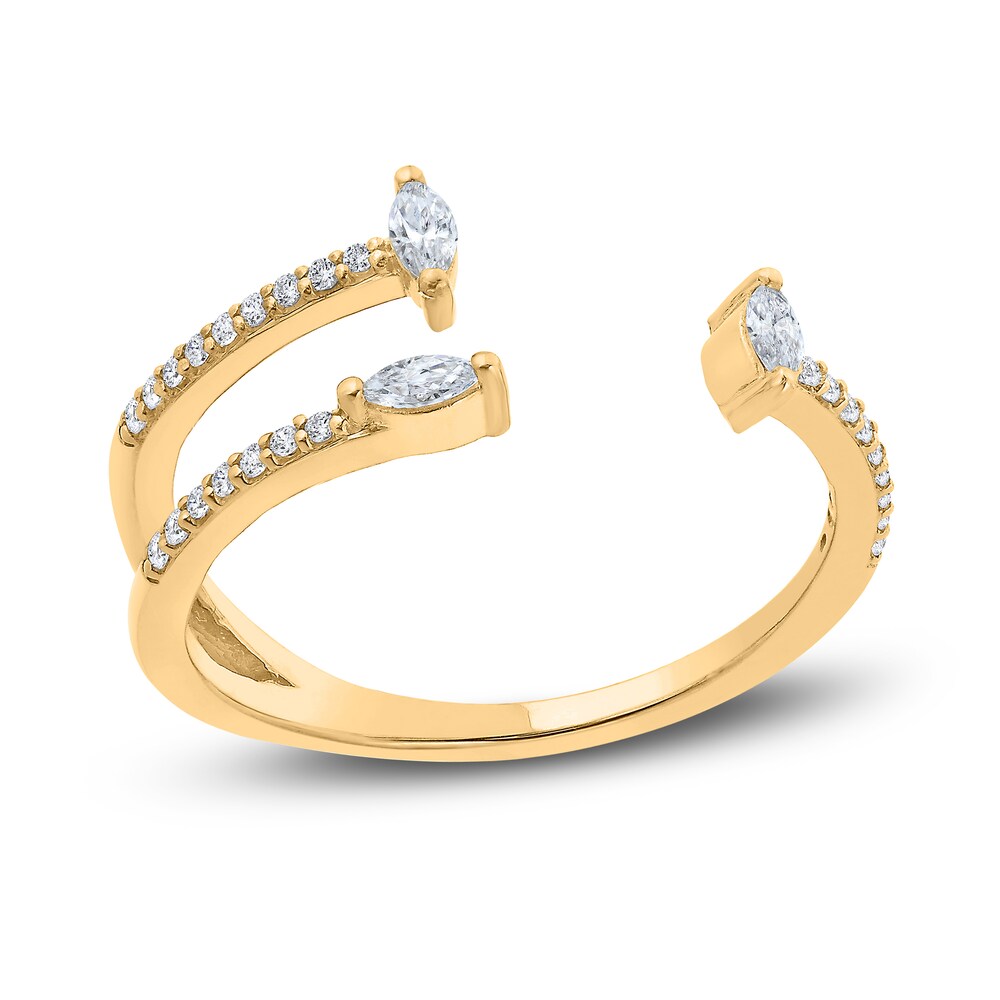 Diamond Ring 1/4 ct tw Round/Marquise 10K Yellow Gold 66WymCs8 Diamond Ring 1/4 ct tw Round/Marquise 10K Yellow Gold 66WymCs8