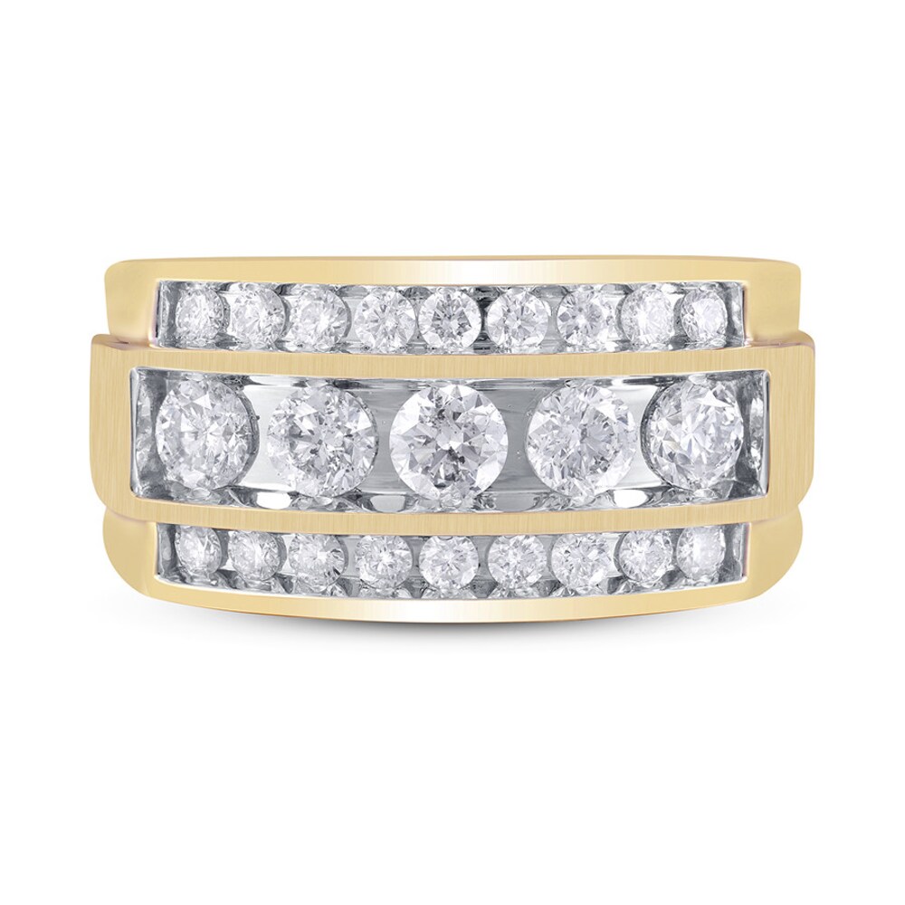 Men's Diamond Ring 1 1/2 ct tw Round 14K Yellow Gold 69lcAtwE