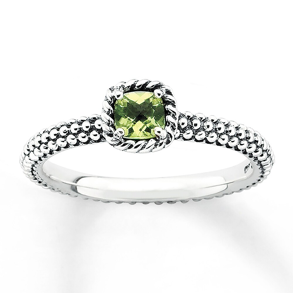 Stackable Peridot Ring Sterling Silver 6EEAK5Yr