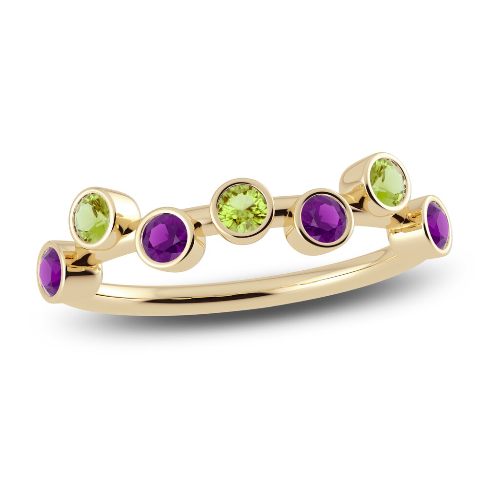 Juliette Maison Natural Amethyst & Natural Peridot Ring 10K Yellow Gold 6Hln68jY Juliette Maison Natural Amethyst & Natural Peridot Ring 10K Yellow Gold 6Hln68jY