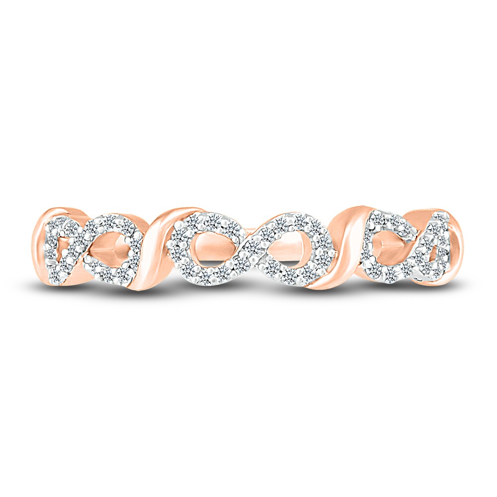 Diamond Infinity Ring 1/6 ct tw Round 14K Rose Gold 6ISIYxlC Diamond Infinity Ring 1/6 ct tw Round 14K Rose Gold 6ISIYxlC