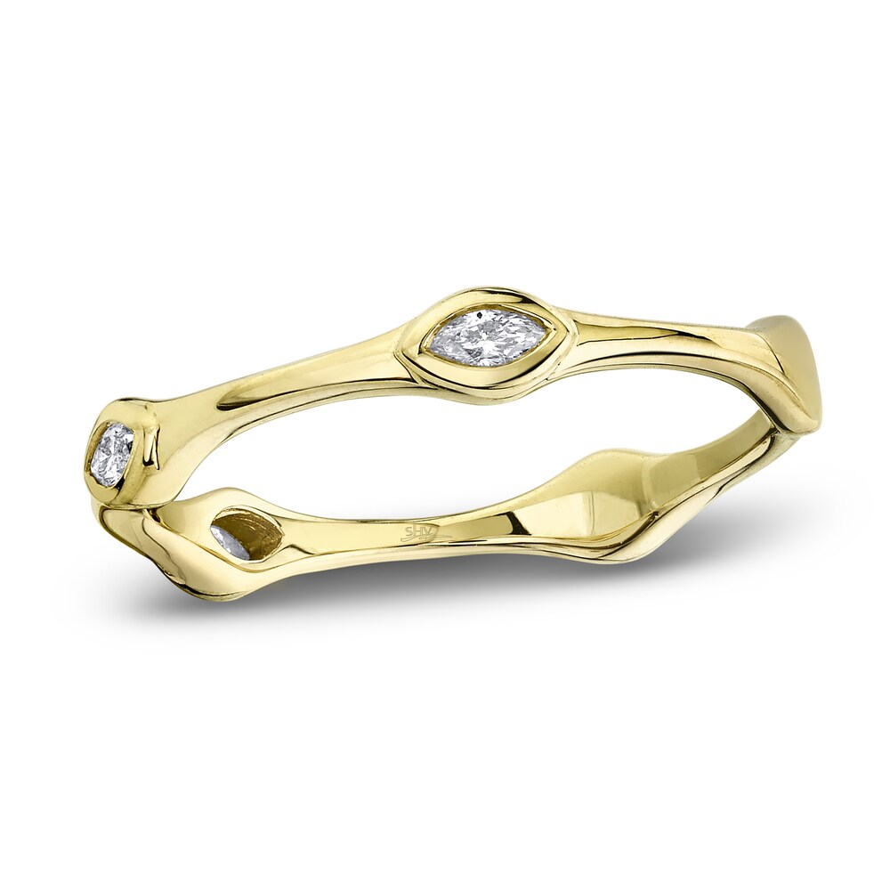 Shy Creation Diamond Ring 1/10 ct tw Marquise 14K Yellow Gold SC55019555 6MP2nAfD Shy Creation Diamond Ring 1/10 ct tw Marquise 14K Yellow Gold SC55019555 6MP2nAfD