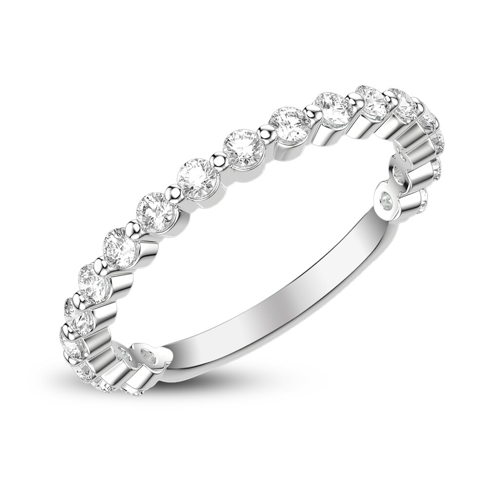 Diamond Semi-Eternity Band 1/2 ct tw Round 14K White Gold 6aJ0fJKS Diamond Semi-Eternity Band 1/2 ct tw Round 14K White Gold 6aJ0fJKS
