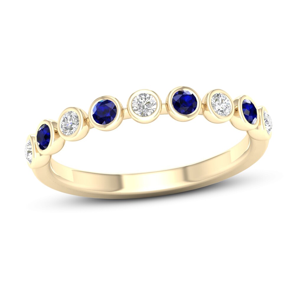 Natural Sapphire Ring 1/6 ct tw Diamonds 10K Yellow Gold 6af9AVQv Natural Sapphire Ring 1/6 ct tw Diamonds 10K Yellow Gold 6af9AVQv