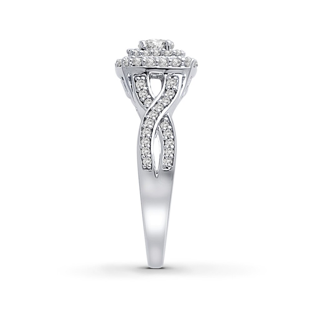 Diamond Promise Ring 3/4 ct tw Round 14K White Gold 6fWT3Qi2 Diamond Promise Ring 3/4 ct tw Round 14K White Gold 6fWT3Qi2