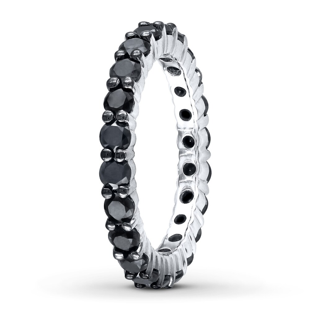 Black Diamond Eternity Ring 2 ct tw Round 14K White Gold 6hjQaBU5 Black Diamond Eternity Ring 2 ct tw Round 14K White Gold 6hjQaBU5
