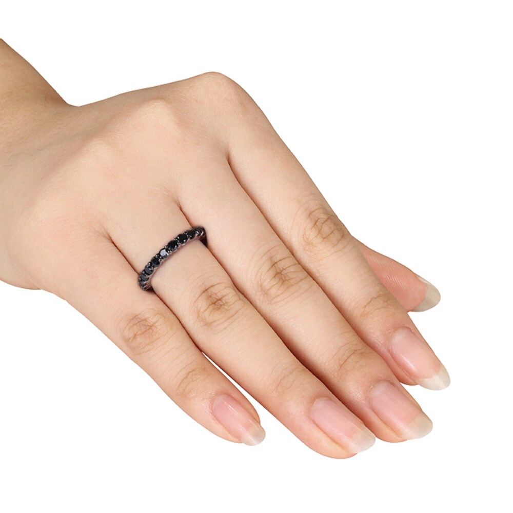 Black Diamond Eternity Ring 2 ct tw Round 14K White Gold 6hjQaBU5 Black Diamond Eternity Ring 2 ct tw Round 14K White Gold 6hjQaBU5