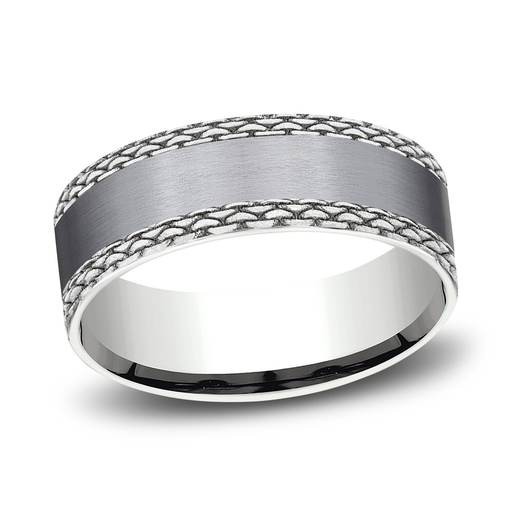 Link Wedding Band 14K White Gold/Tantalum 7.0mm 6jRDrlNh Link Wedding Band 14K White Gold/Tantalum 7.0mm 6jRDrlNh