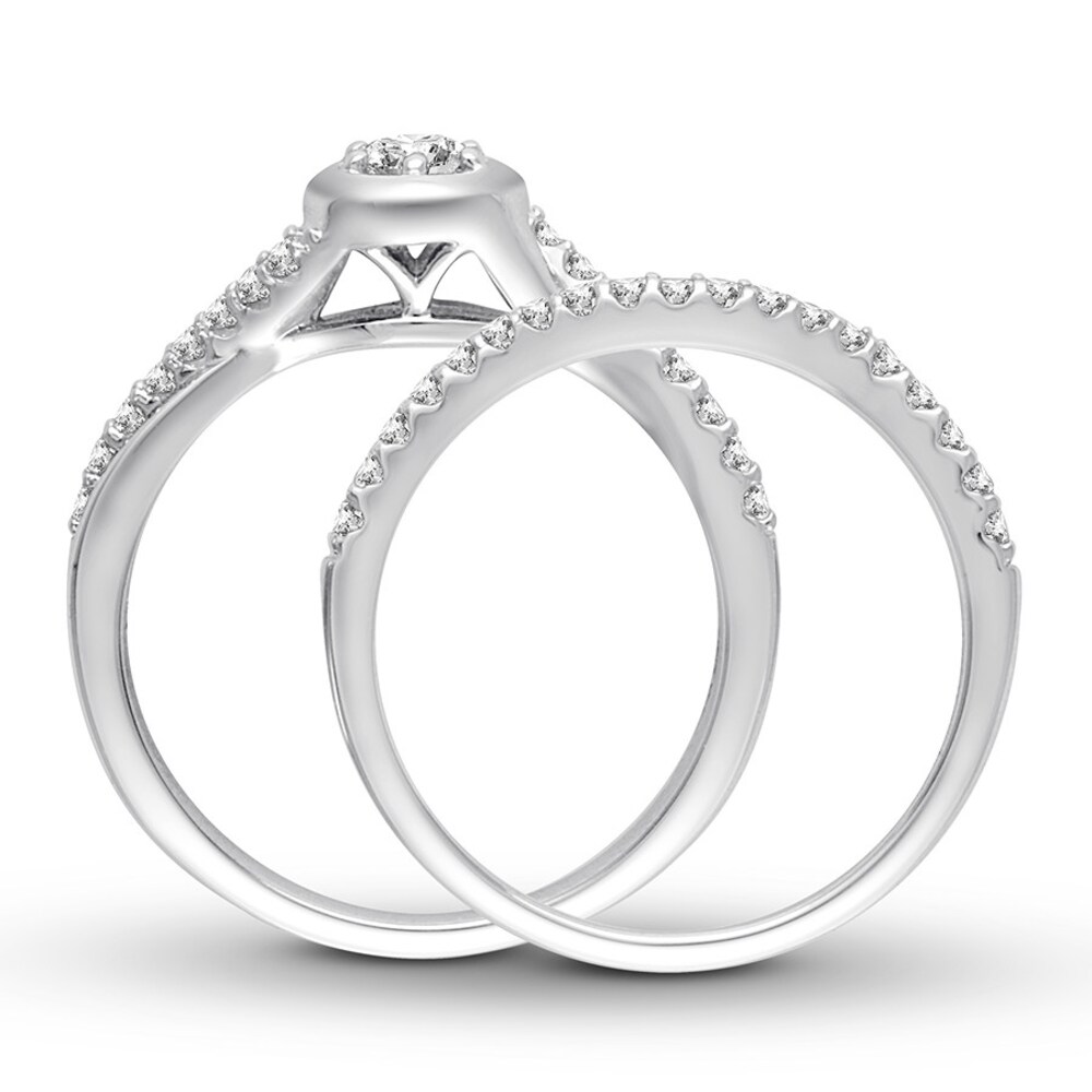 Diamond Bridal Set 1/2 ct tw Round-cut 14K White Gold 6kJDLPd4 Diamond Bridal Set 1/2 ct tw Round-cut 14K White Gold 6kJDLPd4