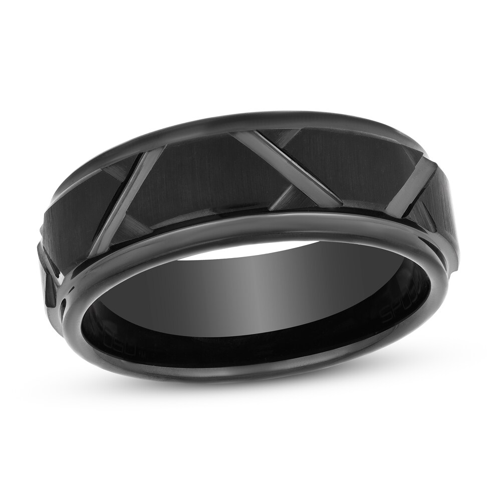 8mm Wedding Band Black Tungsten Carbide 70DCiwCp 8mm Wedding Band Black Tungsten Carbide 70DCiwCp