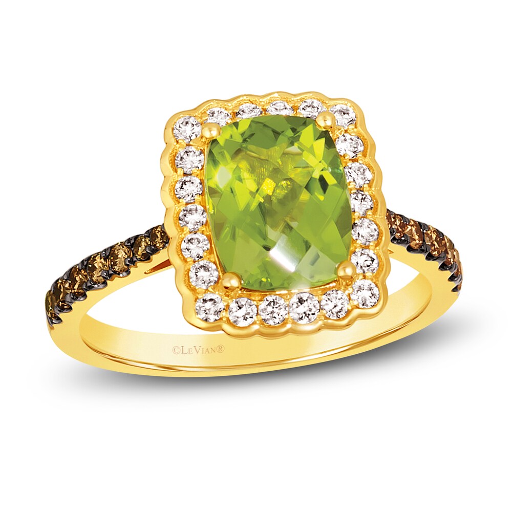 Le Vian Natural Peridot Ring 1/2 ct tw Diamonds 14K Honey Gold 70IovoAz Le Vian Natural Peridot Ring 1/2 ct tw Diamonds 14K Honey Gold 70IovoAz
