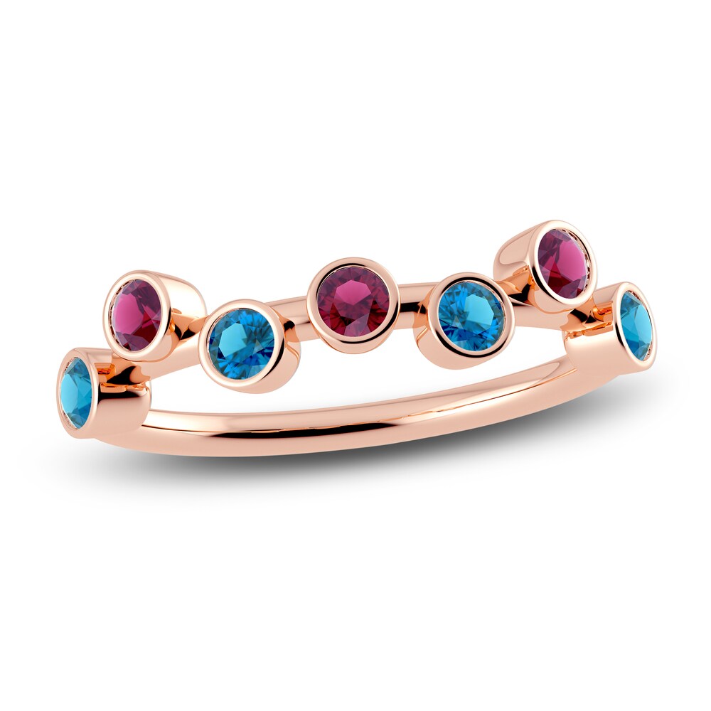 Juliette Maison Natural Rhodolite Garnet & Natural Blue Zircon Ring 10K Rose Gold 71IFaPd1 Juliette Maison Natural Rhodolite Garnet & Natural Blue Zircon Ring 10K Rose Gold 71IFaPd1