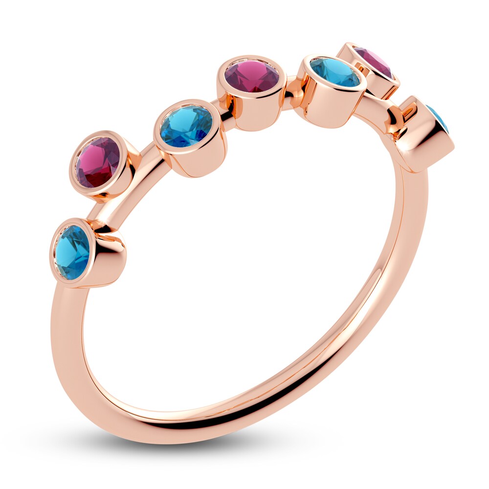 Juliette Maison Natural Rhodolite Garnet & Natural Blue Zircon Ring 10K Rose Gold 71IFaPd1 Juliette Maison Natural Rhodolite Garnet & Natural Blue Zircon Ring 10K Rose Gold 71IFaPd1