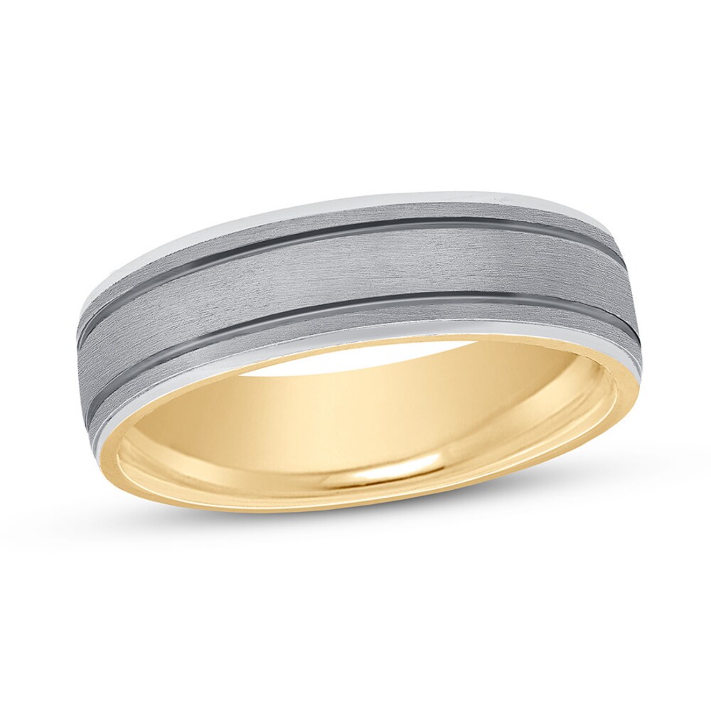 Wedding Band Platinum/18K Yellow Gold 6mm 7BILzzh9 Wedding Band Platinum/18K Yellow Gold 6mm 7BILzzh9
