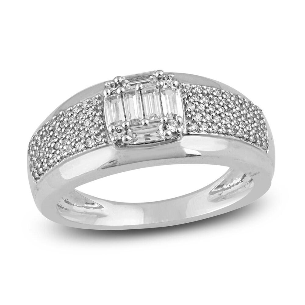 Diamond Anniversary Band 1/2 ct tw Round/Baguette 14K White Gold 7FHKsT98 Diamond Anniversary Band 1/2 ct tw Round/Baguette 14K White Gold 7FHKsT98