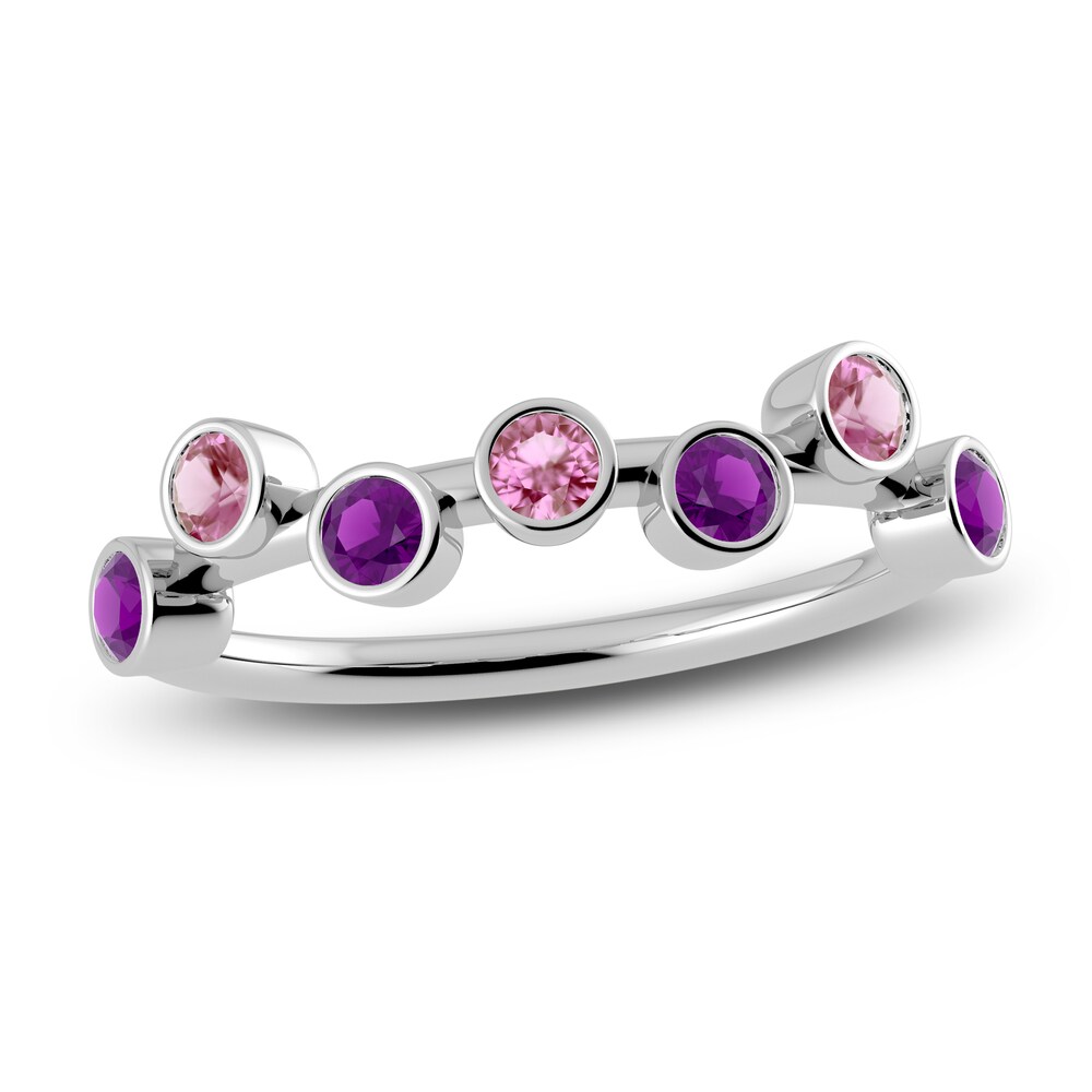 Juliette Maison Natural Pink Tourmaline & Natural Amethyst Ring 10K White Gold 7Fau3BpC Juliette Maison Natural Pink Tourmaline & Natural Amethyst Ring 10K White Gold 7Fau3BpC