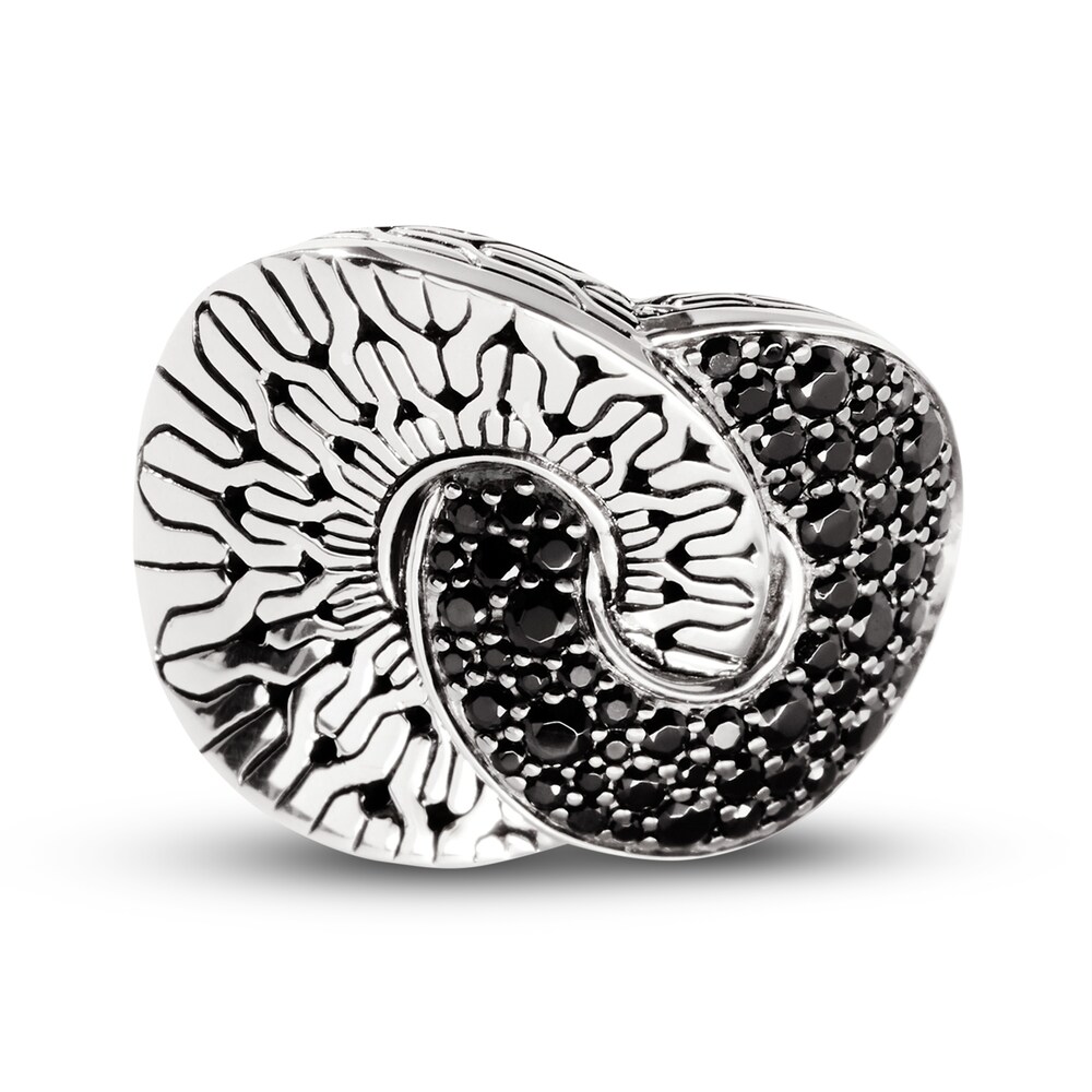 John Hardy Ladies' Classic Chain Interlocking Ring Natural Black Sapphire/Natural Black Spinel Sterling Silver 7KLgs4jU John Hardy Ladies' Classic Chain Interlocking Ring Natural Black Sapphire/Natural Black Spinel Sterling Silver 7KLgs4jU