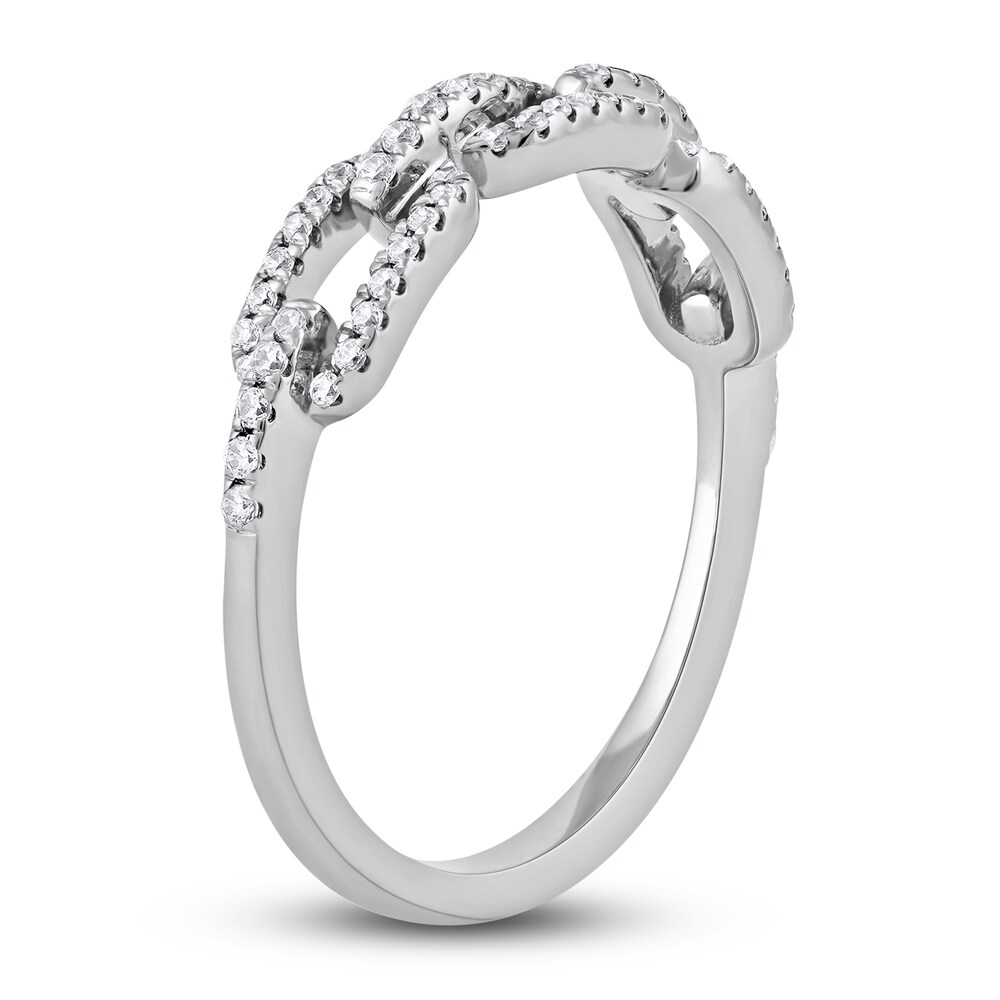 Diamond Oval Link Ring 1/4 ct tw Round 14K White Gold 7SXxb195 Diamond Oval Link Ring 1/4 ct tw Round 14K White Gold 7SXxb195