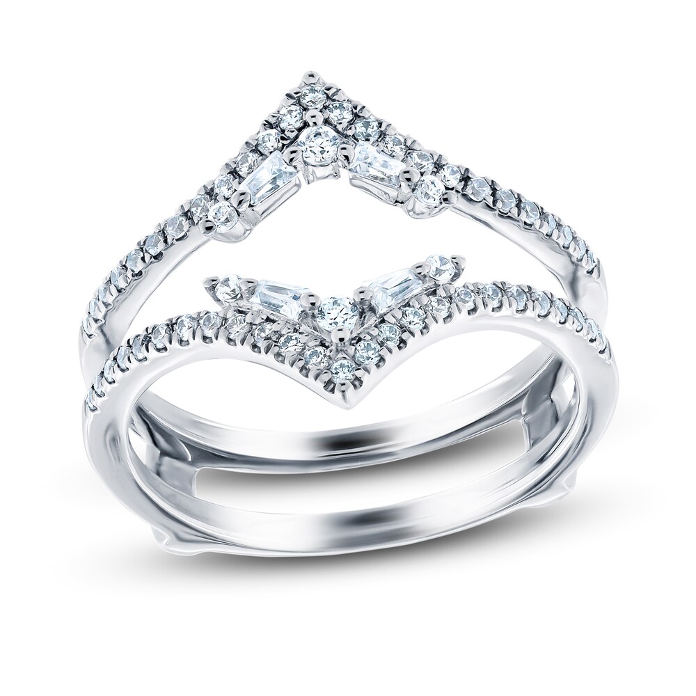 Diamond Anniversary Enhancer Ring 3/8 ct tw Round/Baguette 14K White Gold 7dRBav88 Diamond Anniversary Enhancer Ring 3/8 ct tw Round/Baguette 14K White Gold 7dRBav88