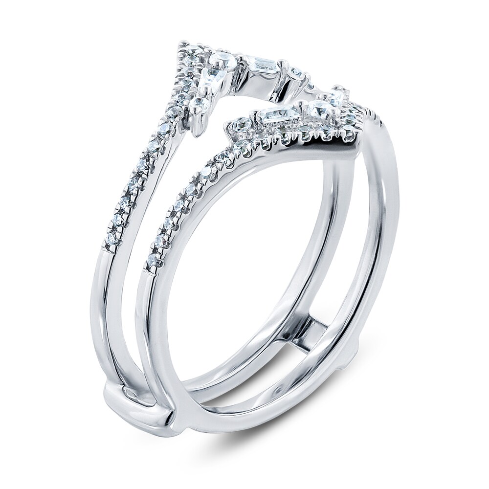 Diamond Anniversary Enhancer Ring 3/8 ct tw Round/Baguette 14K White Gold 7dRBav88 Diamond Anniversary Enhancer Ring 3/8 ct tw Round/Baguette 14K White Gold 7dRBav88
