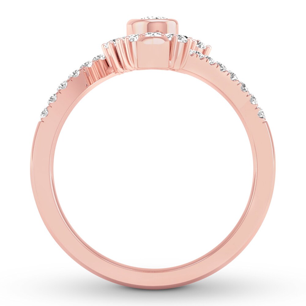 Diamond Ring 5/8 ct tw Pear-shaped/Round 14K Rose Gold 7ubKiG1X Diamond Ring 5/8 ct tw Pear-shaped/Round 14K Rose Gold 7ubKiG1X