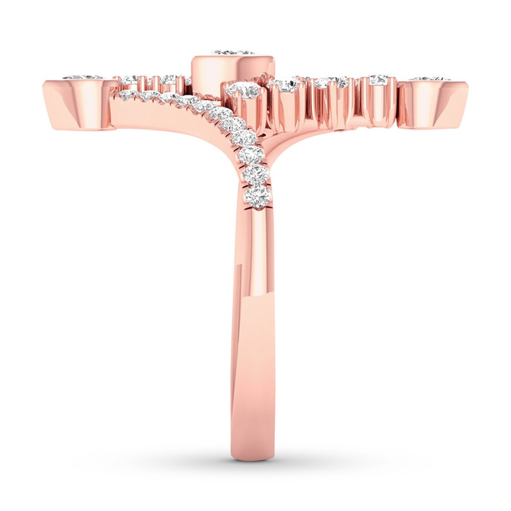 Diamond Ring 5/8 ct tw Pear-shaped/Round 14K Rose Gold 7ubKiG1X Diamond Ring 5/8 ct tw Pear-shaped/Round 14K Rose Gold 7ubKiG1X