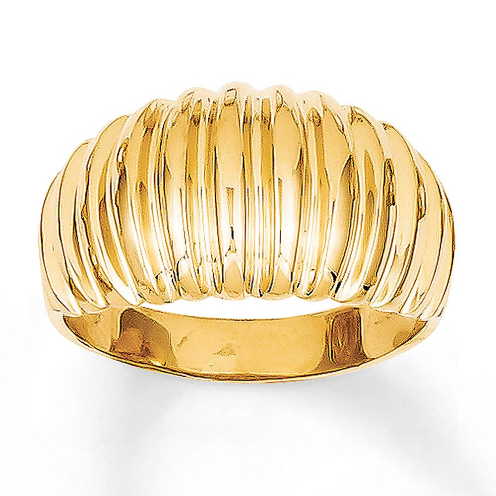 Ribbed Dome Ring 14K Yellow Gold 8010cSU7 Ribbed Dome Ring 14K Yellow Gold 8010cSU7