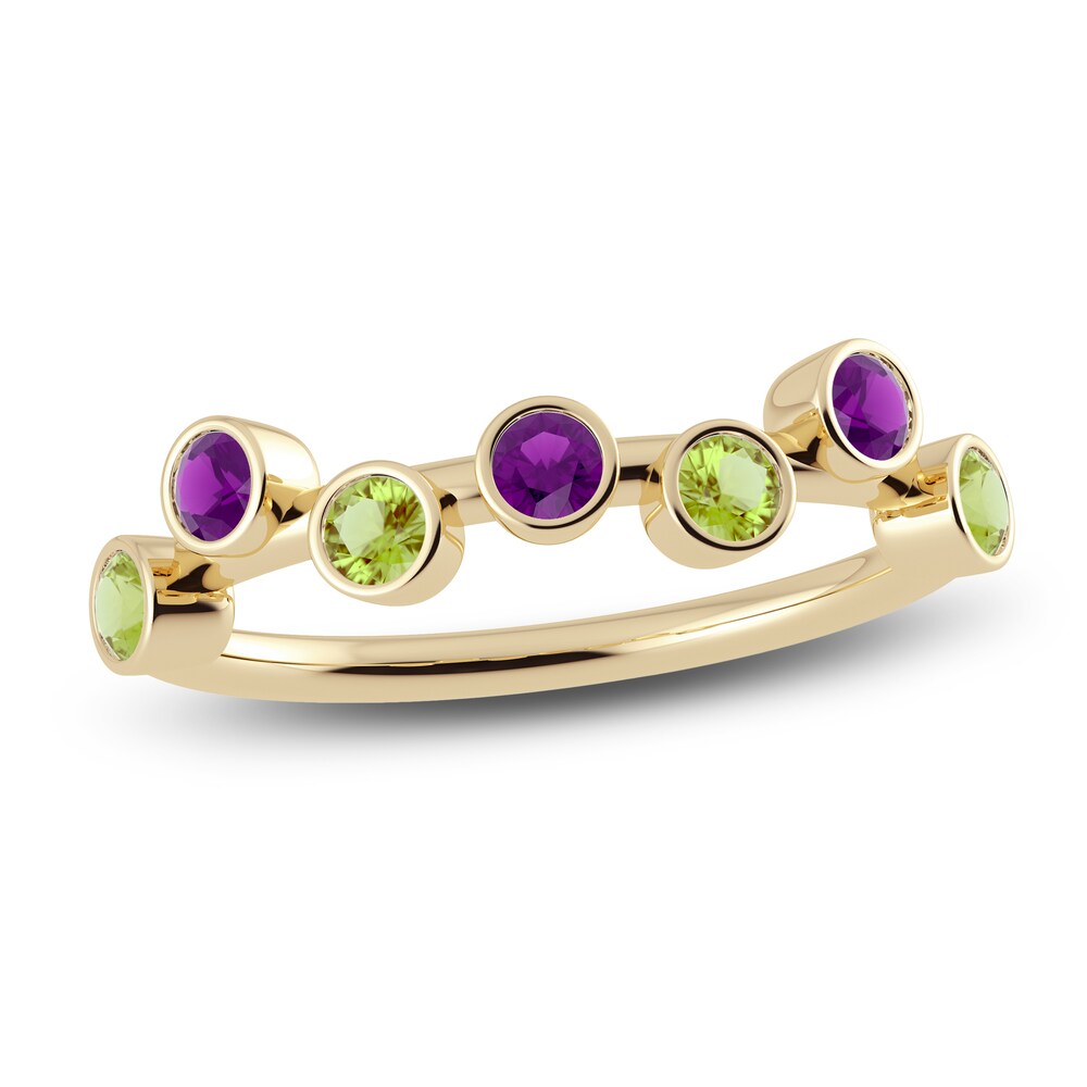 Juliette Maison Natural Peridot & Natural Amethyst Ring 10K Yellow Gold 82uIozJX Juliette Maison Natural Peridot & Natural Amethyst Ring 10K Yellow Gold 82uIozJX