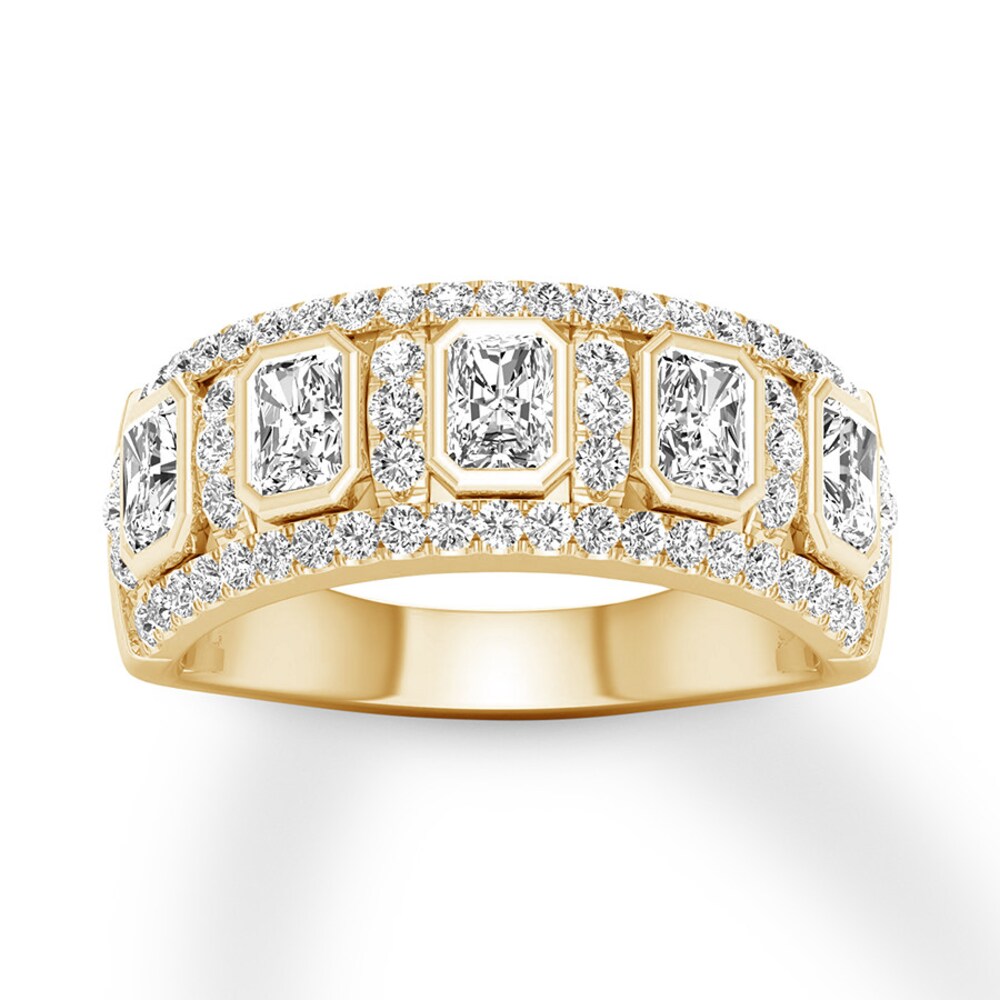 Diamond Anniversary Ring 1-1/2 ct tw Emerald-cut/Round 14K Gold 8G7pNLNX Diamond Anniversary Ring 1-1/2 ct tw Emerald-cut/Round 14K Gold 8G7pNLNX