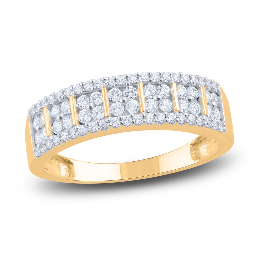 Diamond Bar Anniversary Band 1/2 ct tw Round 14K Yellow Gold 8HRxExfd Diamond Bar Anniversary Band 1/2 ct tw Round 14K Yellow Gold 8HRxExfd