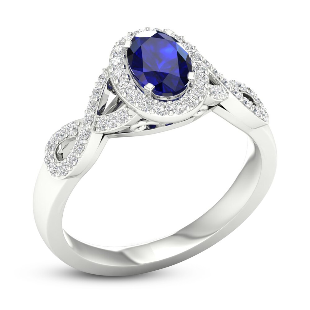 Lab-Created Blue Sapphire & Lab-Created White Sapphire Ring 10K White Gold 8ICWZ3WD Lab-Created Blue Sapphire & Lab-Created White Sapphire Ring 10K White Gold 8ICWZ3WD