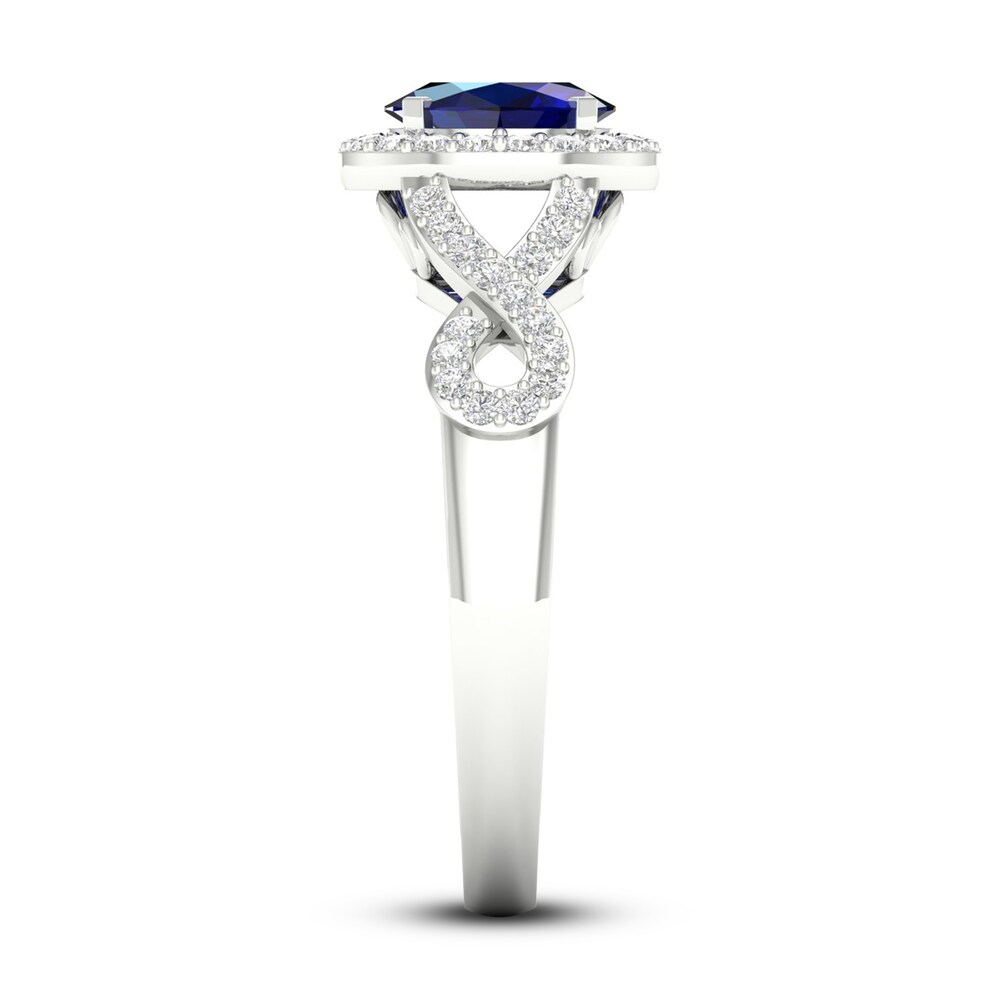 Lab-Created Blue Sapphire & Lab-Created White Sapphire Ring 10K White Gold 8ICWZ3WD Lab-Created Blue Sapphire & Lab-Created White Sapphire Ring 10K White Gold 8ICWZ3WD