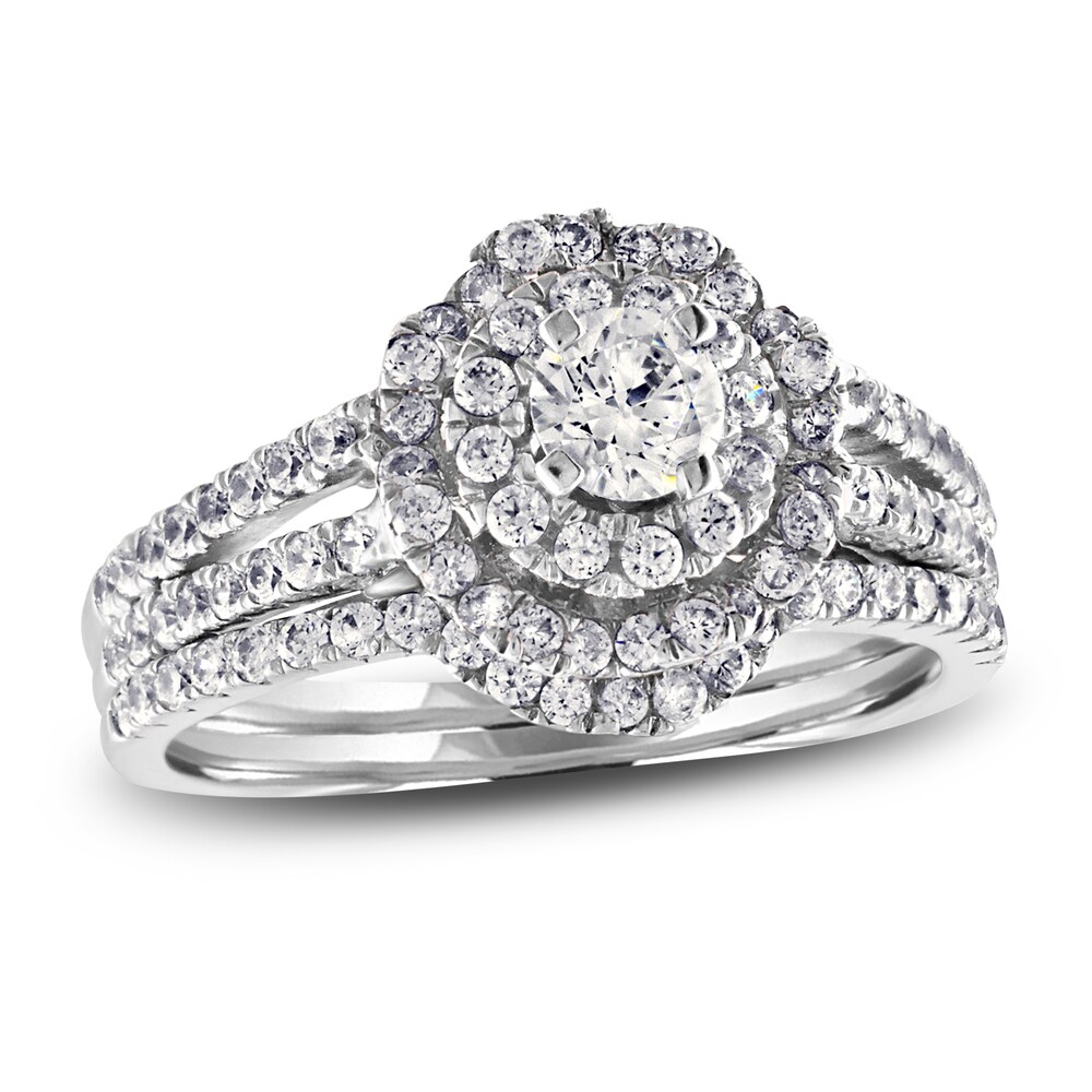Diamond Bridal Set 1 ct tw Round 14K White Gold 8KnUlpUt Diamond Bridal Set 1 ct tw Round 14K White Gold 8KnUlpUt