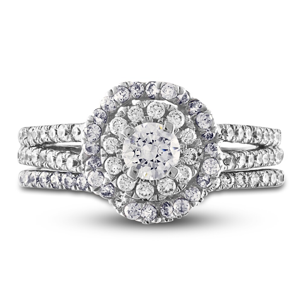 Diamond Bridal Set 1 ct tw Round 14K White Gold 8KnUlpUt Diamond Bridal Set 1 ct tw Round 14K White Gold 8KnUlpUt