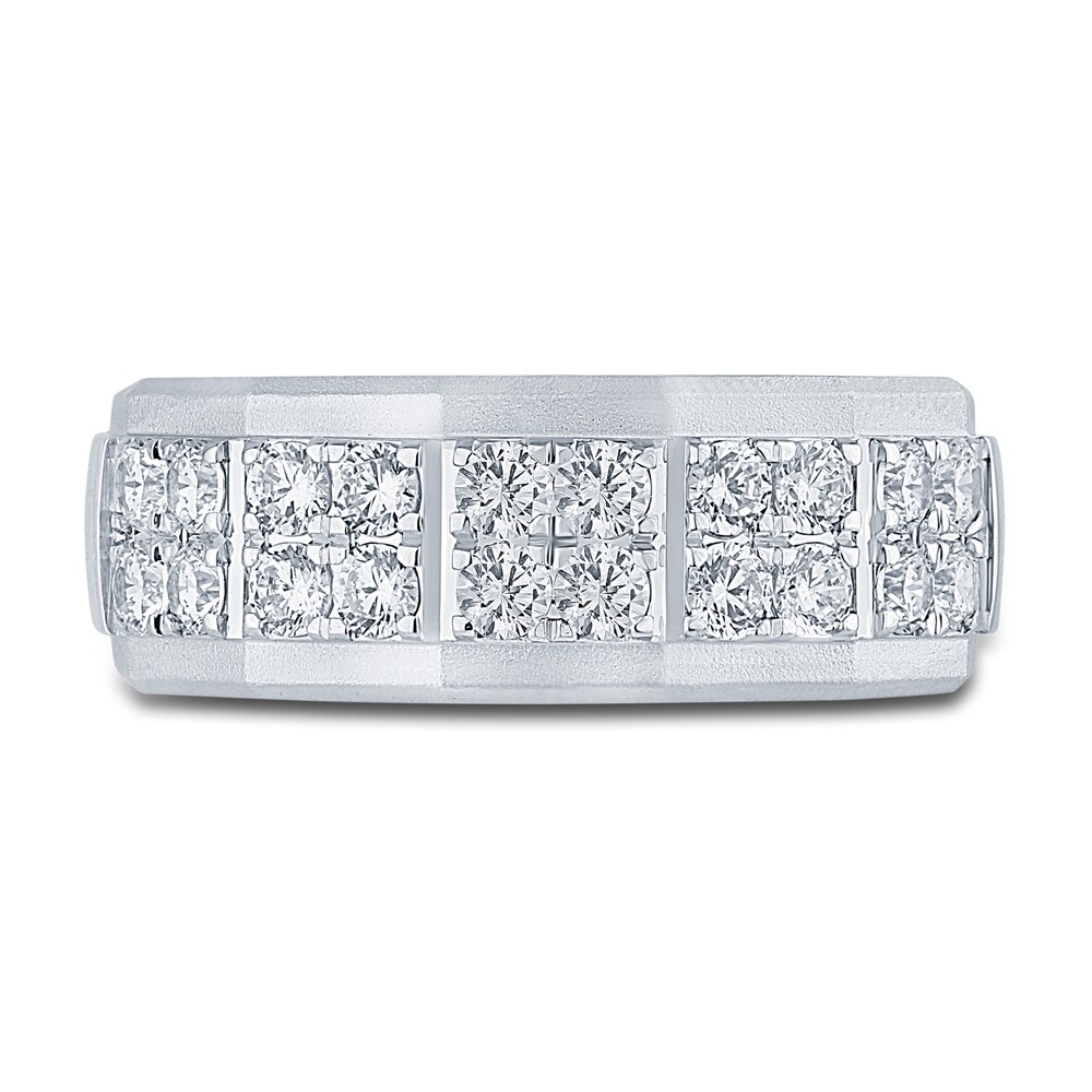 Men\'s Diamond Ring 1 ct tw Round 14K White Gold 8MDjxbay