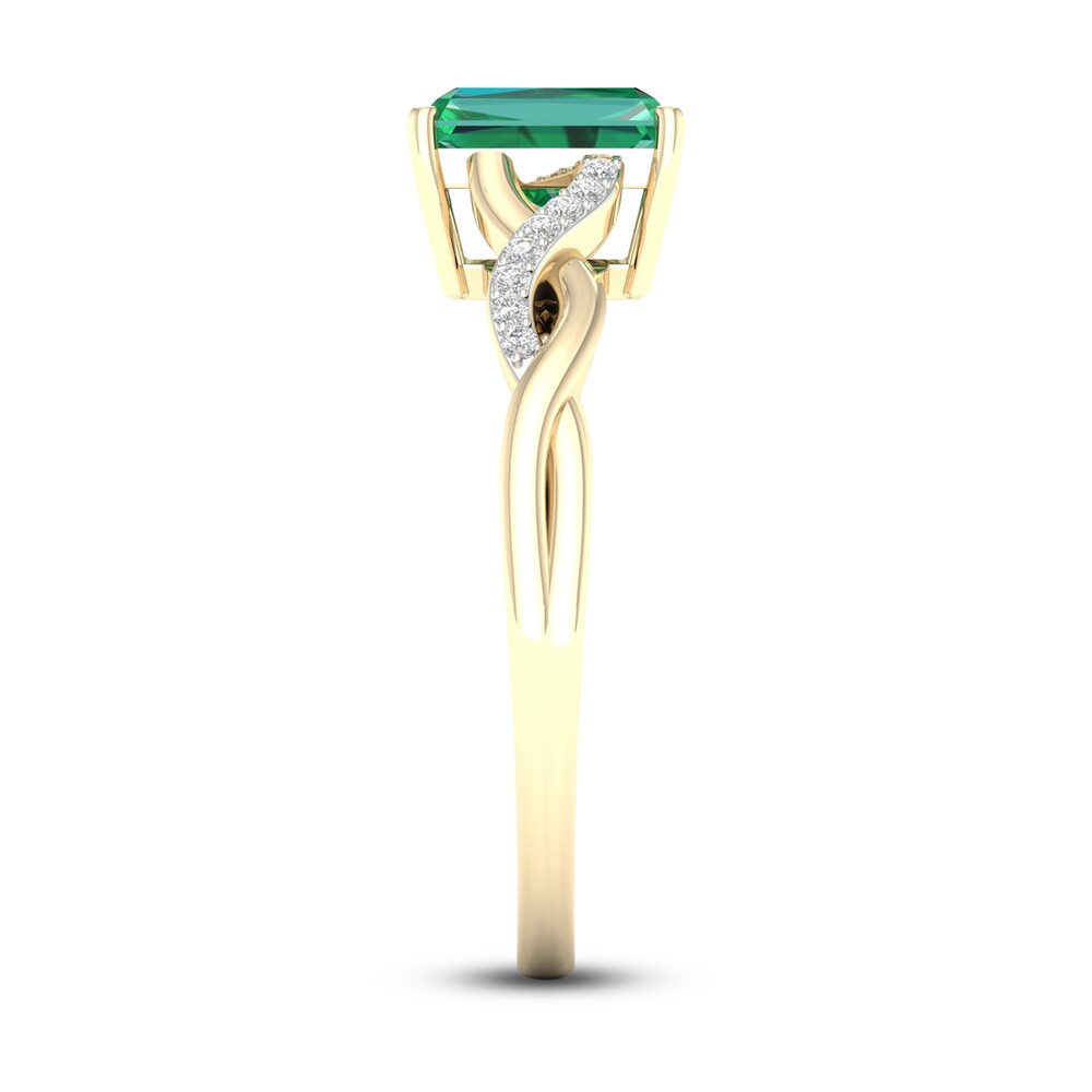 Natural Emerald Ring 1/20 ct tw Diamonds 10K Yellow Gold 8MrJQrkY Natural Emerald Ring 1/20 ct tw Diamonds 10K Yellow Gold 8MrJQrkY