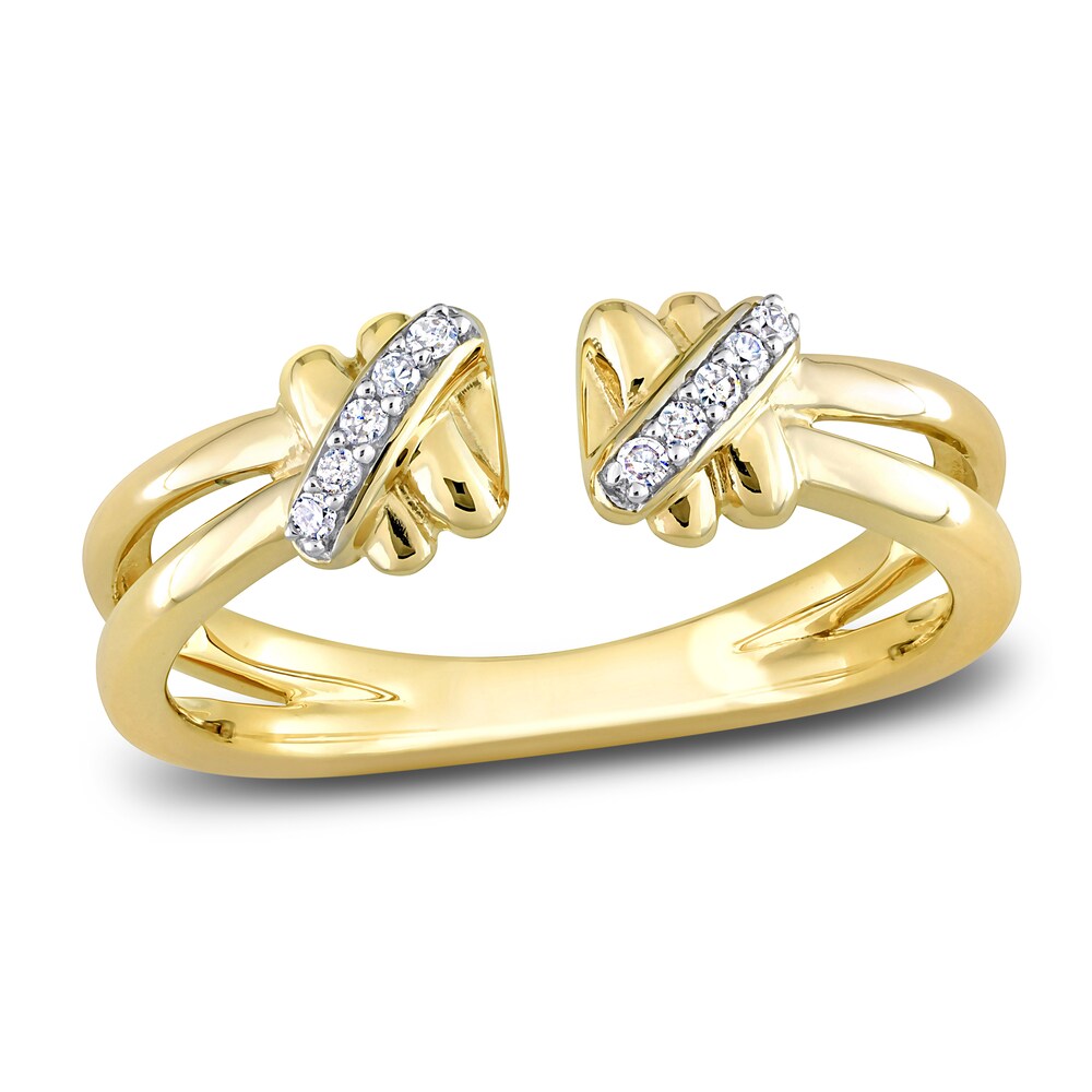 Diamond Y-Knot Open Cuff Ring 1/20 ct tw Round 14K Yellow Gold 8NLhEDAx Diamond Y-Knot Open Cuff Ring 1/20 ct tw Round 14K Yellow Gold 8NLhEDAx
