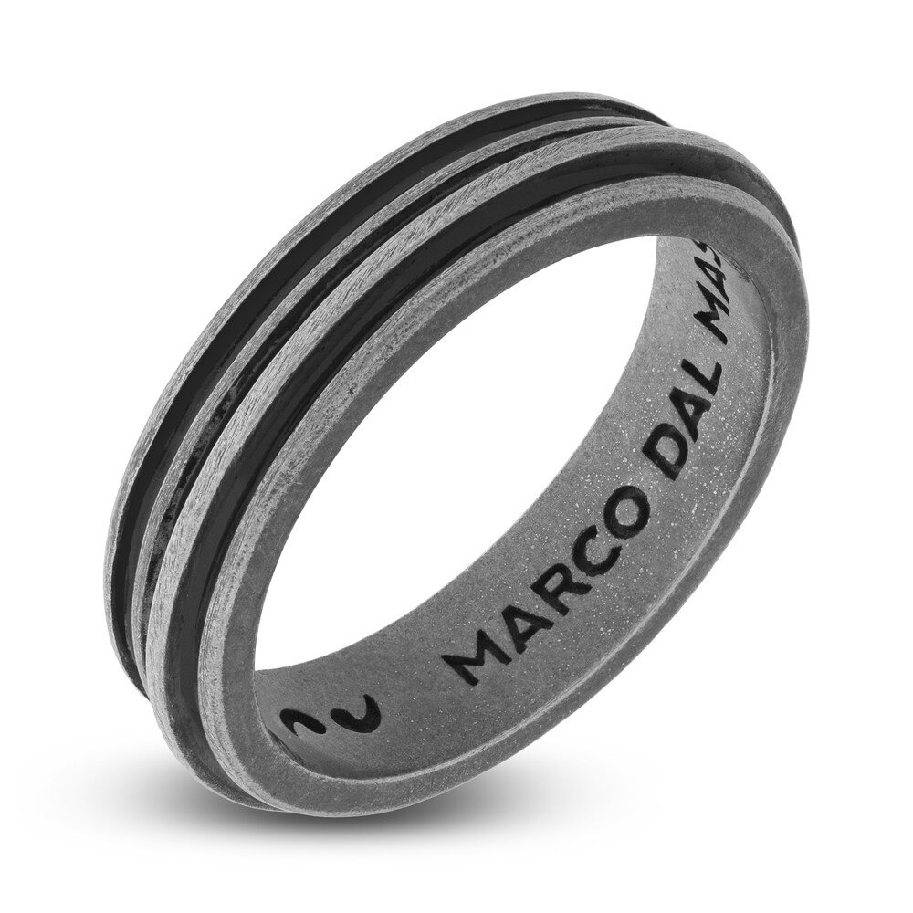 Marco Dal Maso Men\'s Acies Thin Ring Black Enamel Sterling Silver 8SgbL3lG Marco Dal Maso Men\'s Acies Thin Ring Black Enamel Sterling Silver 8SgbL3lG