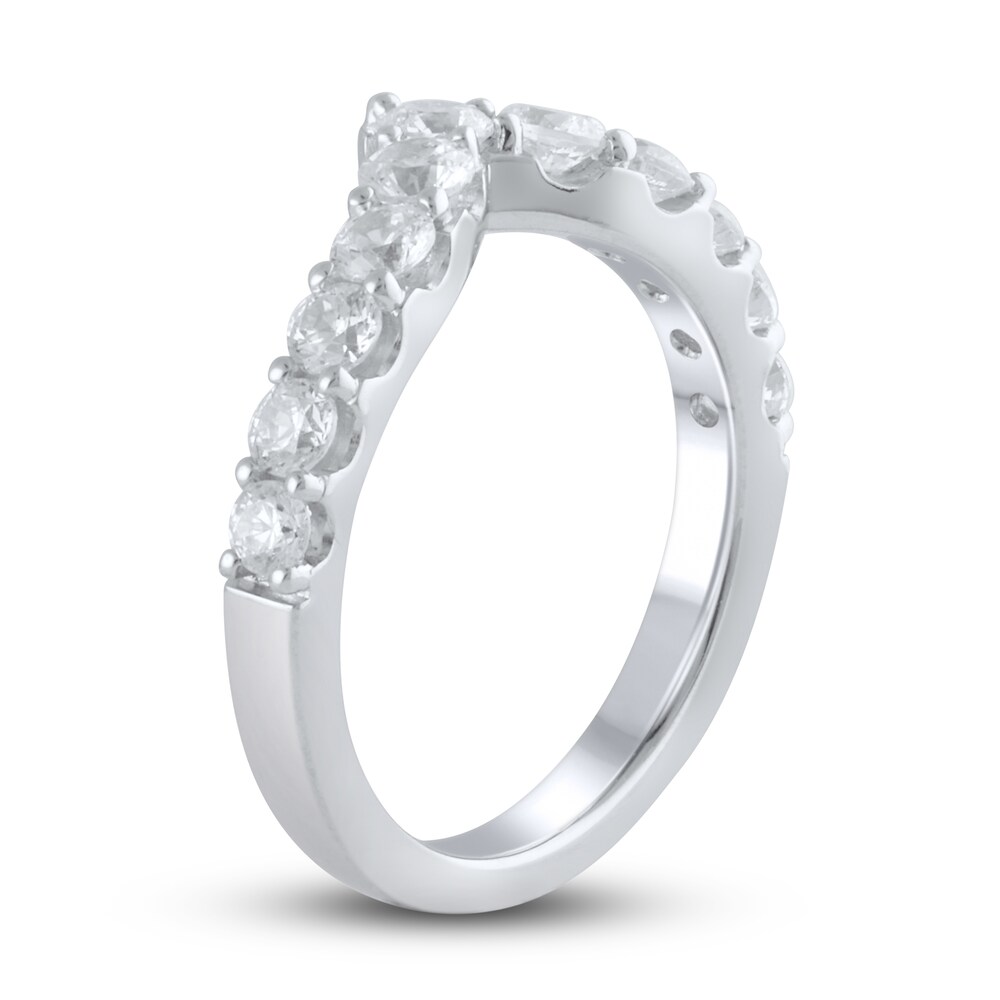 Lab-Created Diamond Contour Anniversary Band 1 ct tw Round 14K White Gold 8husszU1