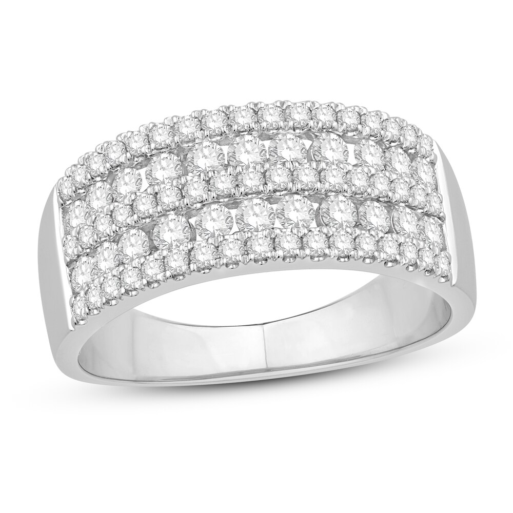 Diamond Anniversary Ring 1 ct tw Round 14K White Gold 8mybfn1T Diamond Anniversary Ring 1 ct tw Round 14K White Gold 8mybfn1T