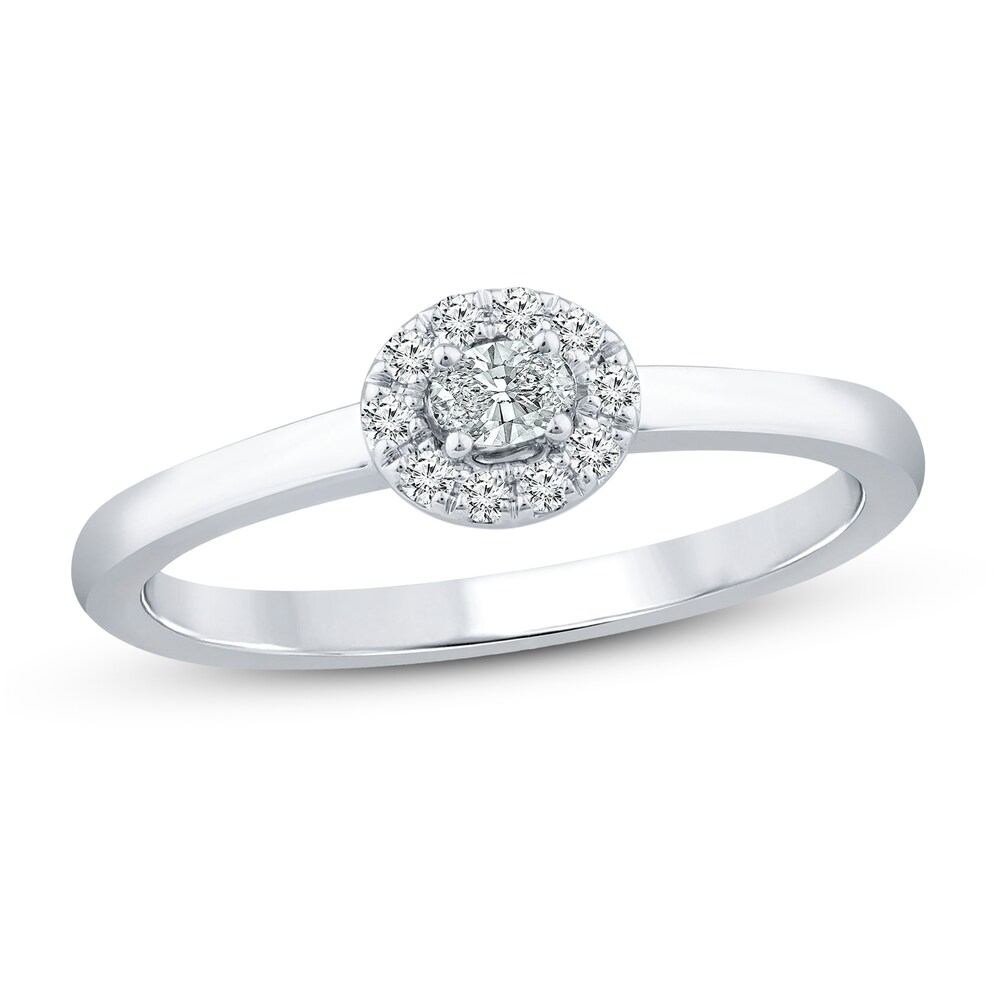 Diamond Ring 1/6 ct tw Oval/Round 10K White Gold 8uTgMqUv Diamond Ring 1/6 ct tw Oval/Round 10K White Gold 8uTgMqUv