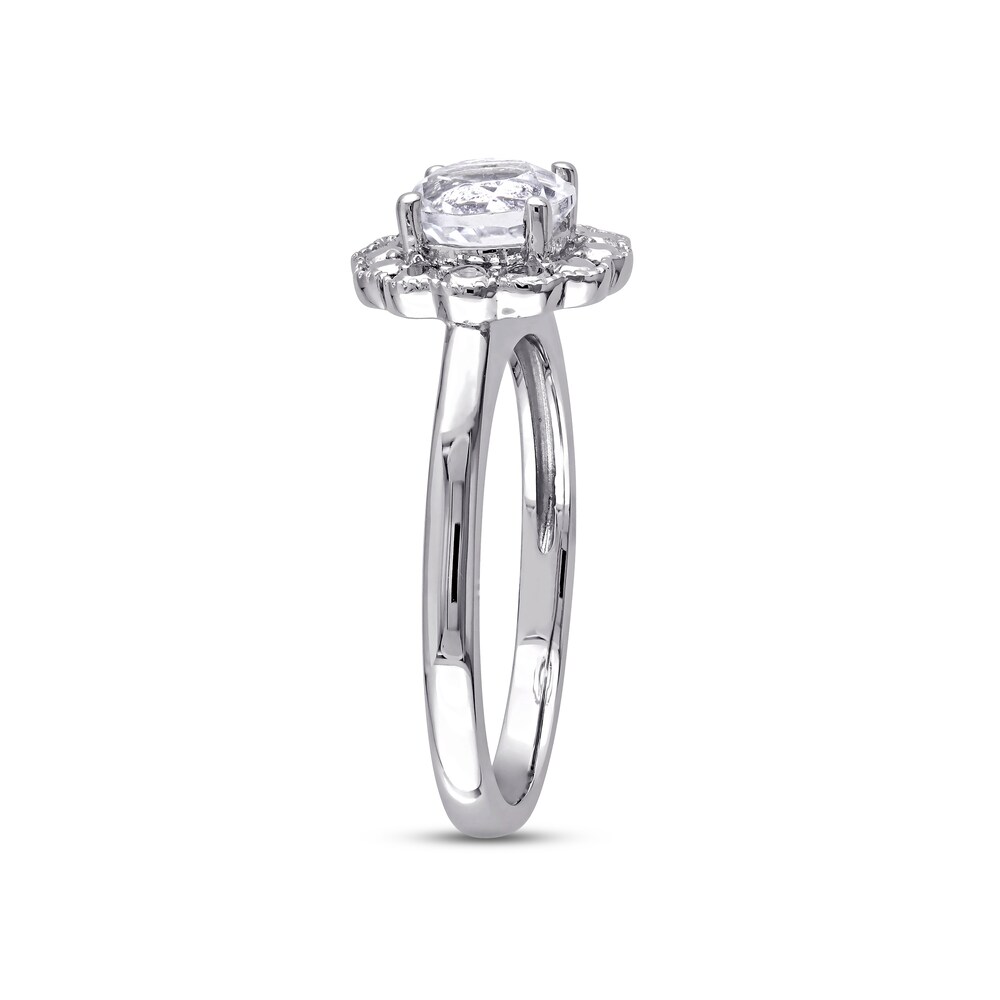 Natural White Topaz Flower Ring 10K White Gold 98SnNq7Q Natural White Topaz Flower Ring 10K White Gold 98SnNq7Q