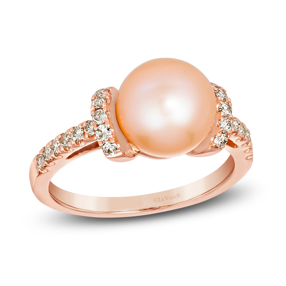 Le Vian Cultured Pink Freshwater Pearl Ring 1/4 ct tw Diamonds 14K Strawberry Gold 992l0VAB Le Vian Cultured Pink Freshwater Pearl Ring 1/4 ct tw Diamonds 14K Strawberry Gold 992l0VAB