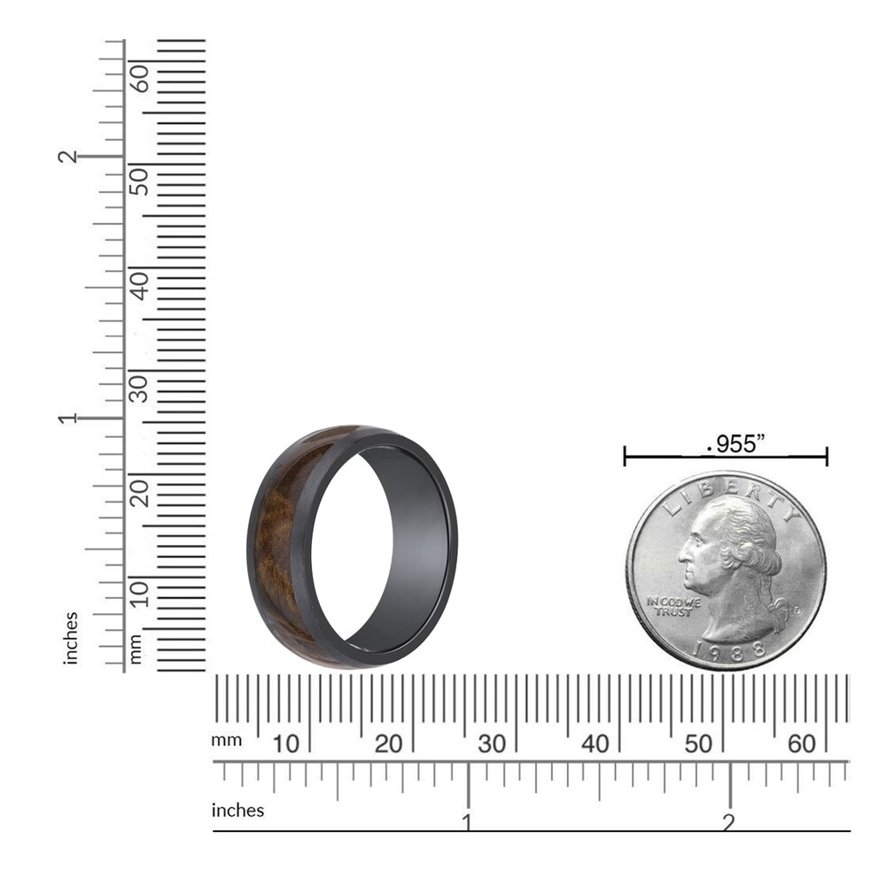 Men\'s Wood Inlay Wedding Band Black Zirconium 8.0mm 99jTsrgI Men\'s Wood Inlay Wedding Band Black Zirconium 8.0mm 99jTsrgI