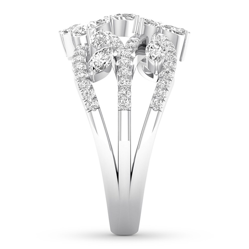 Diamond Ring 1-1/4 carats tw Round/Marquise/Pear-shaped 14K White Gold 9CoPgjPN Diamond Ring 1-1/4 carats tw Round/Marquise/Pear-shaped 14K White Gold 9CoPgjPN