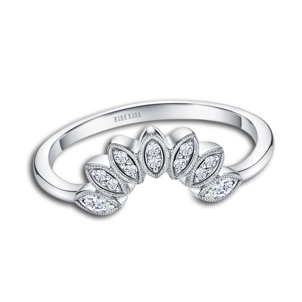 Kirk Kara Diamond Floral Wedding Band 1/15 ct tw Round Platinum 9JQ9mWoN